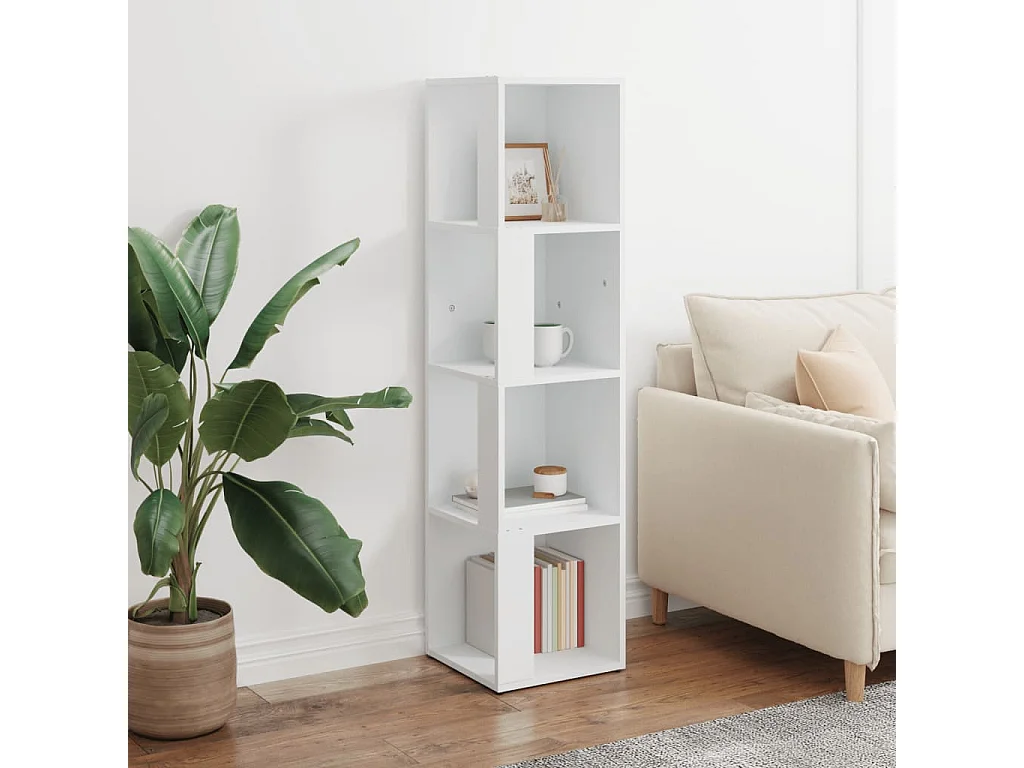 Armoire d'angle Blanc 33x33x132 cm Bois d’ingénierie FR92701