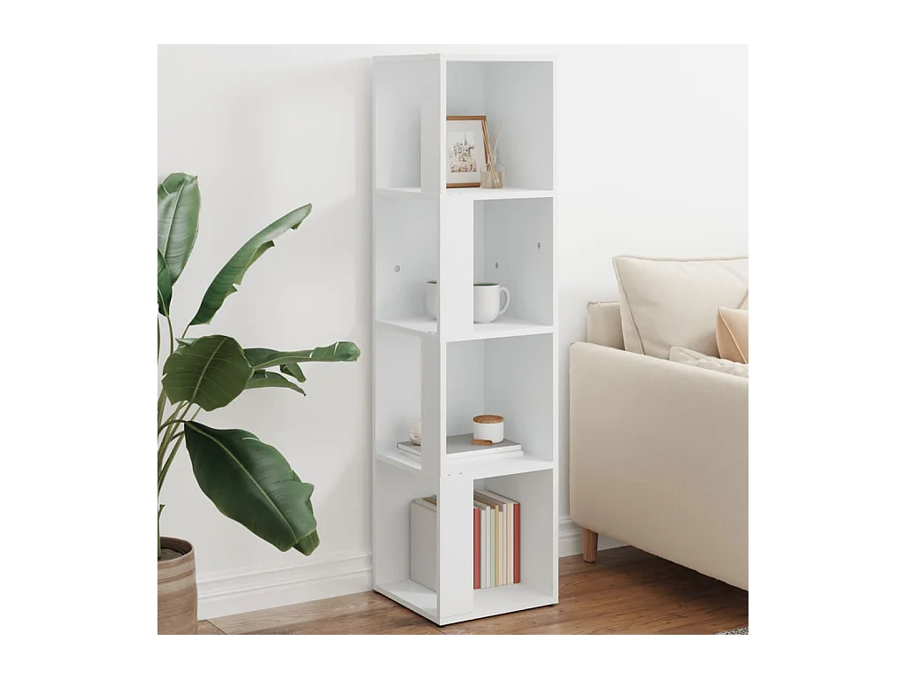 Armoire d'angle Blanc 33x33x132 cm Bois d’ingénierie FR92701