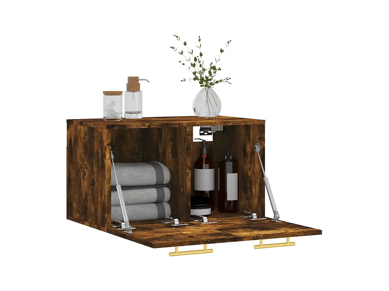 Wandkast 60x36,5x35 cm bewerkt hout gerookt eikenkleurig BE625797