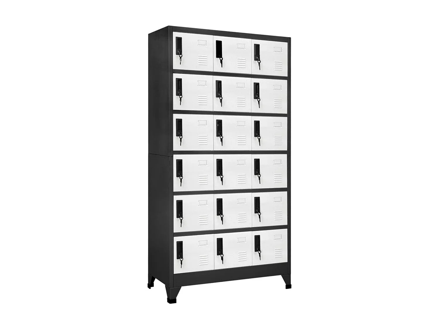 Armoire à casiers Anthracite et blanc 90x40x180 cm Acier FR46877