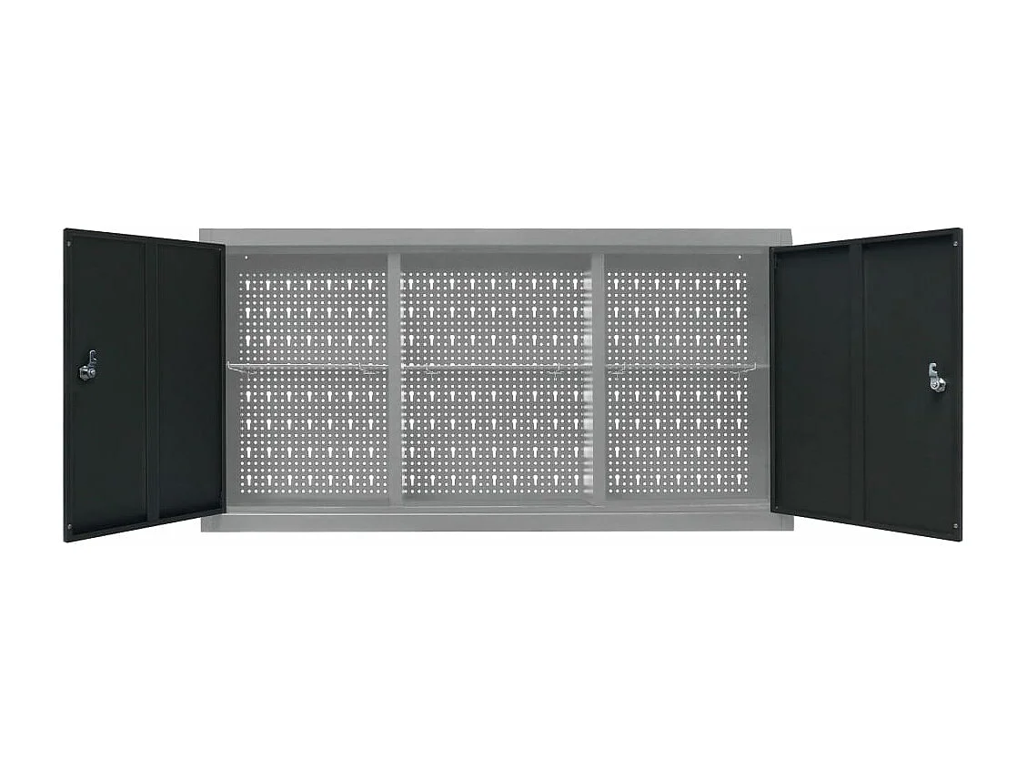 Armoire à outils murale Style Industriel Métal Gris et noir FR31548