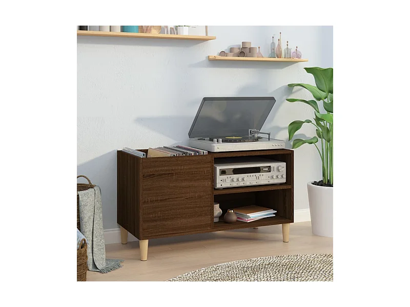 Armoire à disques chêne marron 84,5x38x48 cm bois d'ingénierie FR67457