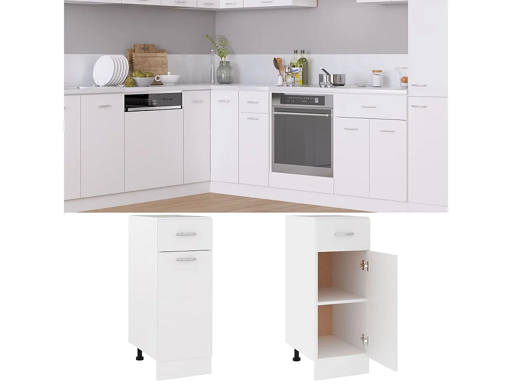 Armoire de plancher à tiroir Blanc 30x46x81,5cm Bois ingénierie FR34210