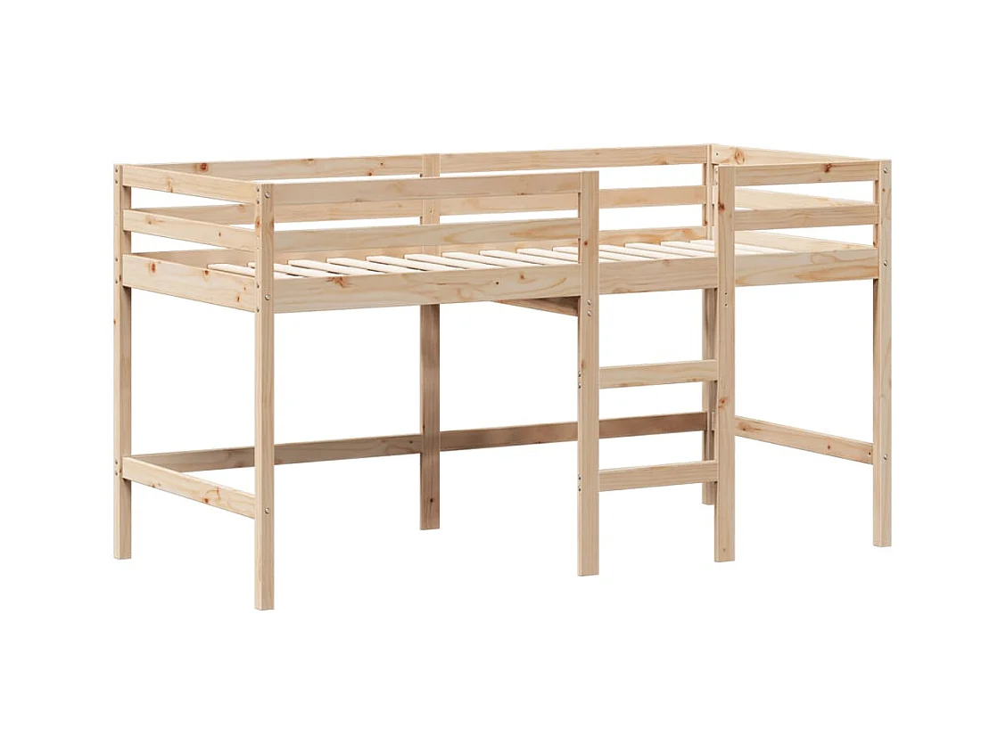 Lit mezzanine et échelle et toit 90x200 cm bois de pin massif FR67415