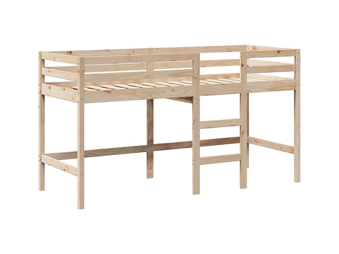 Lit mezzanine et échelle et toit 90x200 cm bois de pin massif FR28161