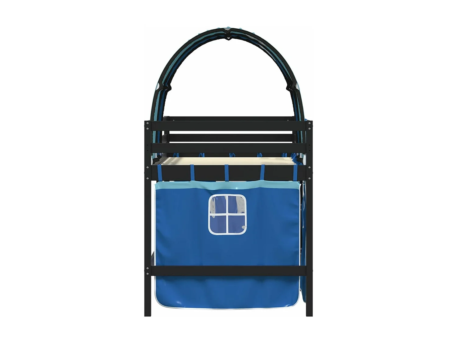 Cama alta para niños con túnel madera pino azul 80x200 cm ES163256