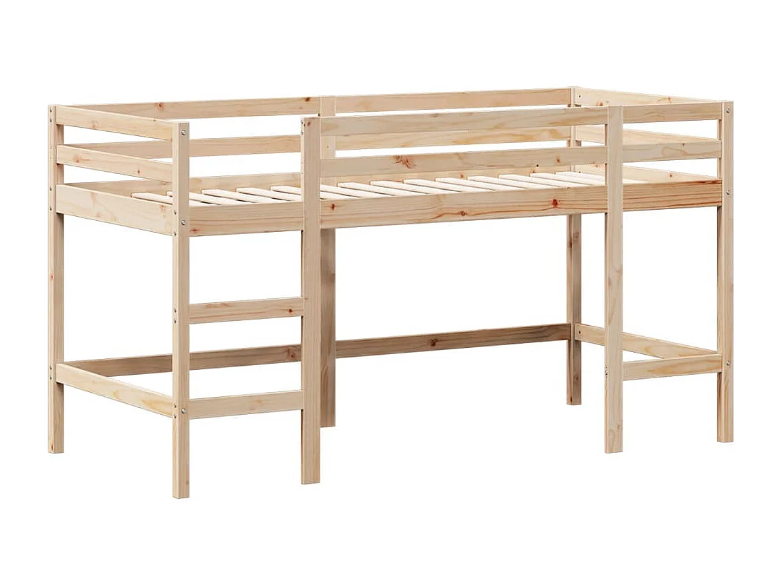 Lit mezzanine et échelle et toit 80x200 cm bois de pin massif FR72600