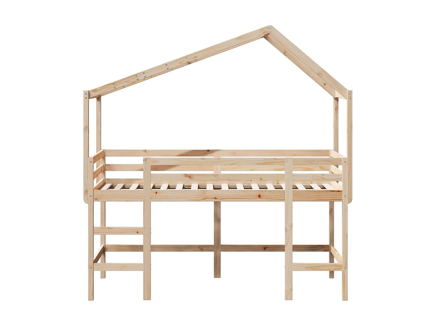 Lit mezzanine et échelle et toit 80x200 cm bois de pin massif FR95205