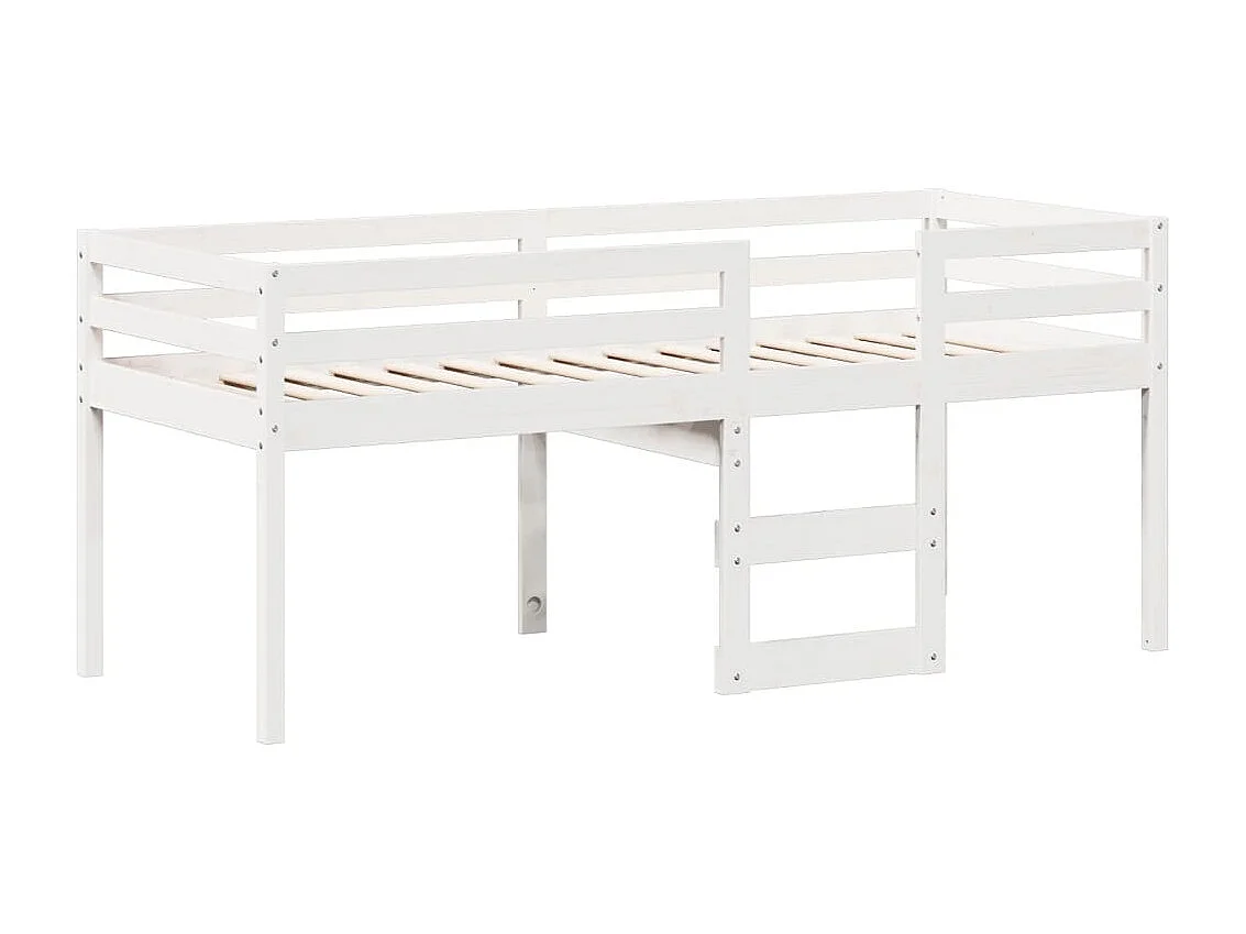 Lit haut avec toit blanc 90x200 cm bois de pin massif FR91377