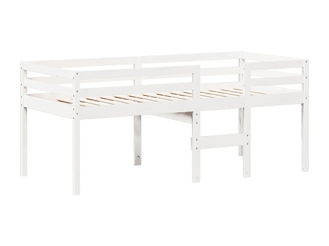 Lit haut avec toit blanc 75x190 cm bois de pin massif FR19819