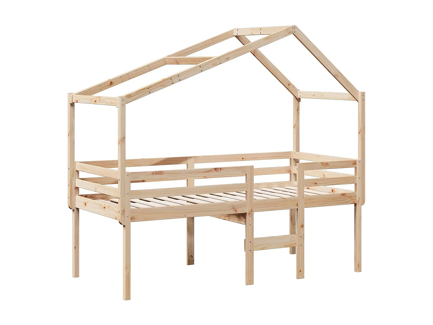 Lit haut avec toit 90x200 cm bois de pin massif FR27622