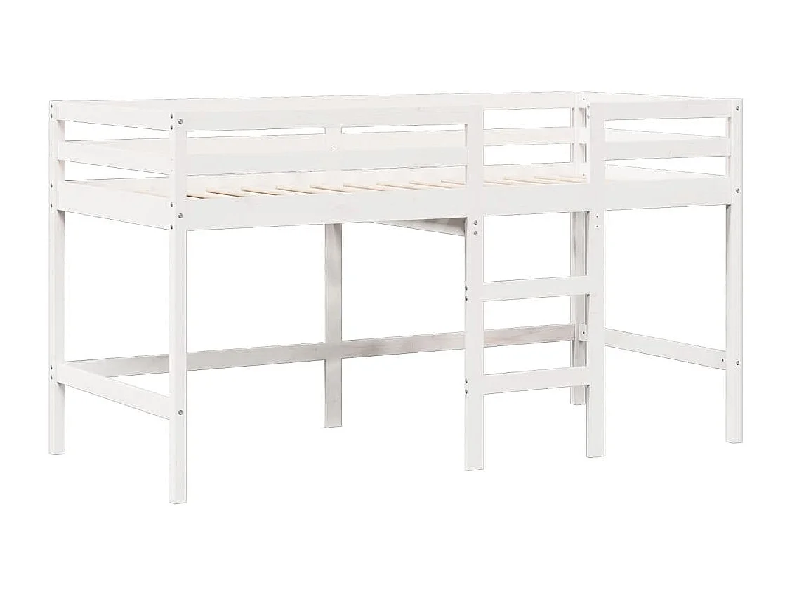 Lit haut avec toit blanc 90x190 cm bois de pin massif FR56905