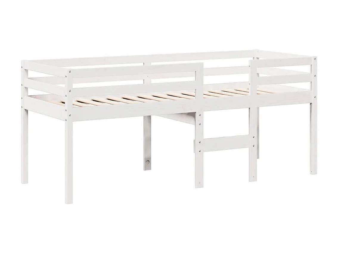 Lit haut avec toit blanc 80x200 cm bois de pin massif FR64468