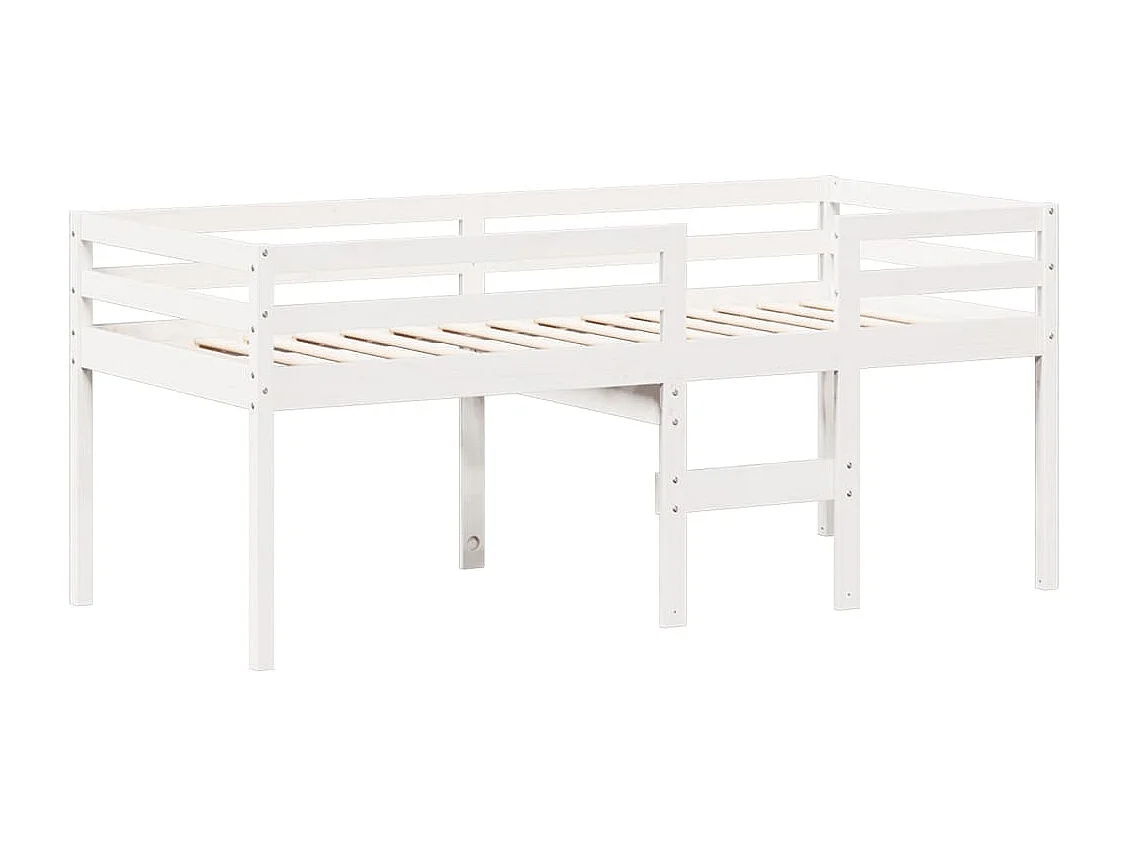 Lit haut avec toit blanc 80x200 cm bois de pin massif FR36858