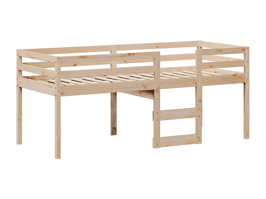 Cama alta com telhado 90x190 cm pinho maciço castanho-mel PT421500