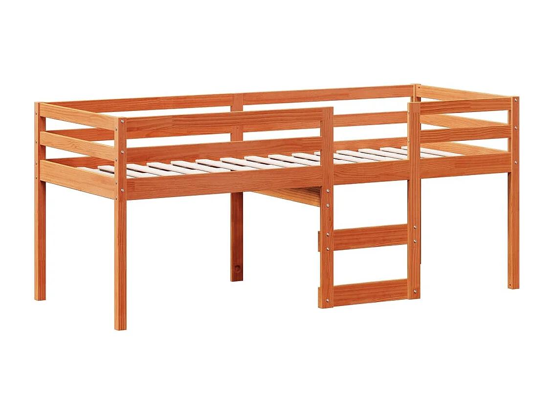 Cama alta com telhado 90x190 cm pinho maciço castanho-mel PT395676