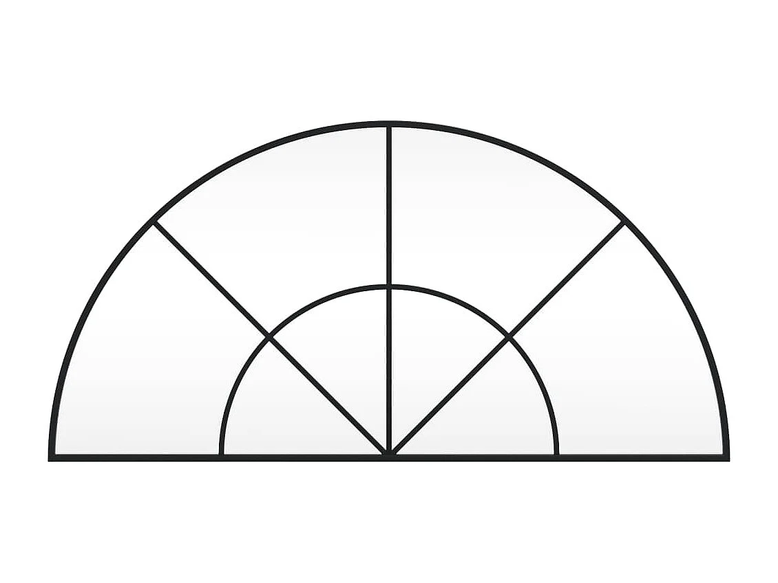 Espejo de pared arco de hierro negro 100x50 cm ES400291