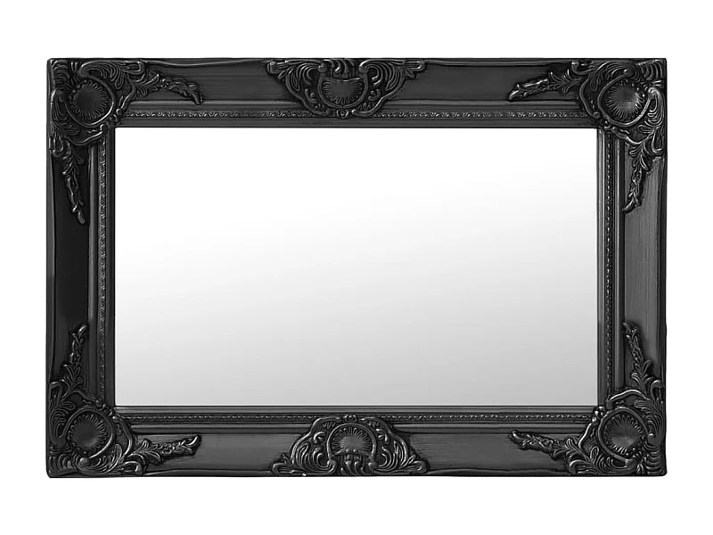Miroir mural style baroque 60x40 cm noir FR97600