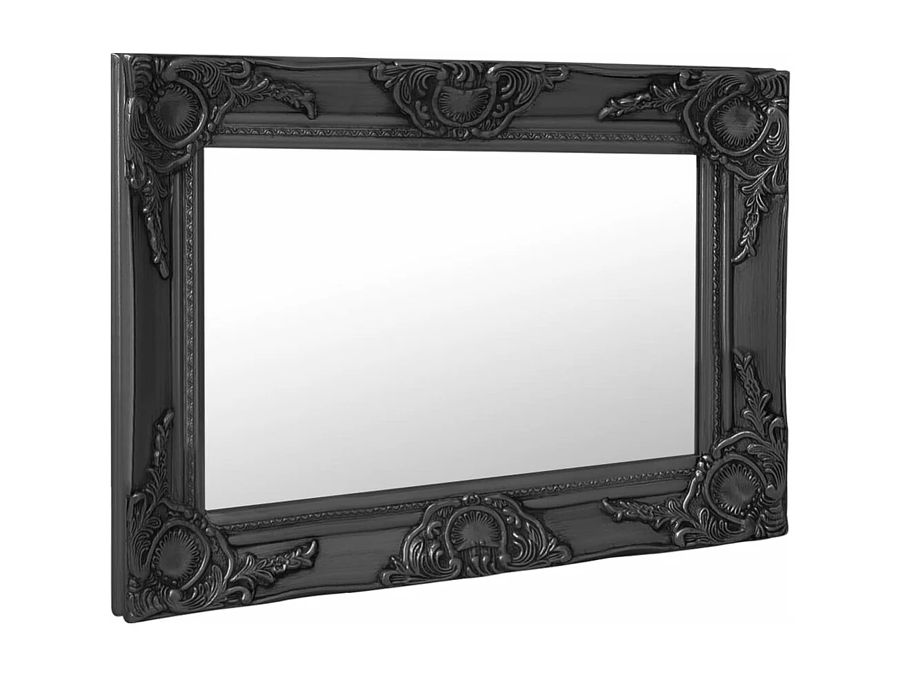 Miroir mural style baroque 60x40 cm noir FR97600