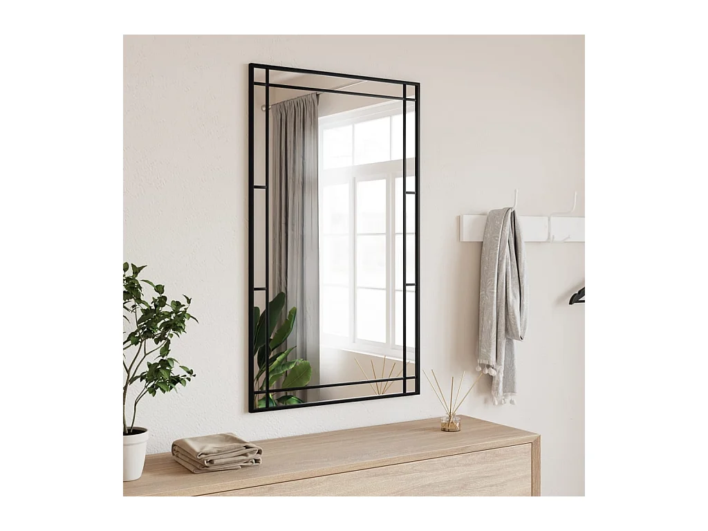 Miroir mural noir 60x100 cm rectangulaire fer FR20131
