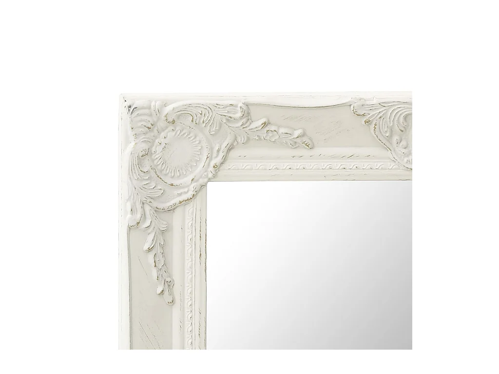 Espejo de pared estilo barroco blanco 50x40 cm ES526033