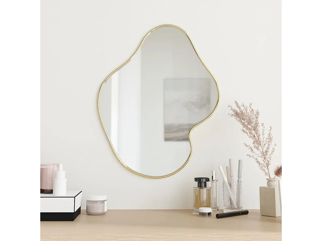 Espejo de pared dorado 50x40 cm ES387907