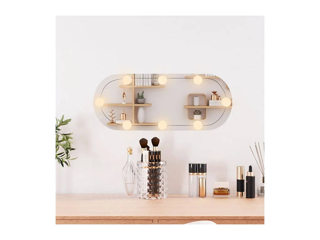 Miroir mural avec lumières LED 20x50 cm verre ovale FR60459