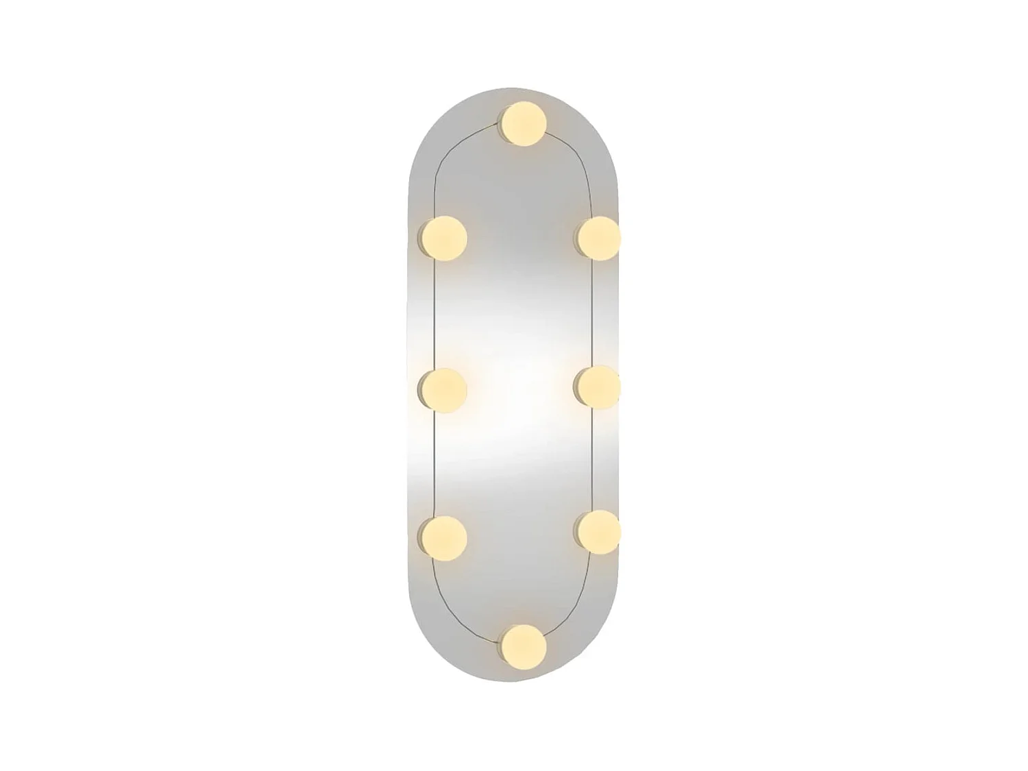 Wandspiegel met LED's ovaal 20x50 cm glas BE641820