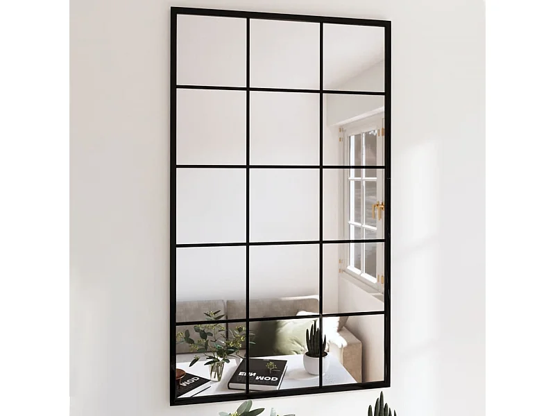 Miroirs muraux 2 pcs noir 100x60 cm métal FR82032