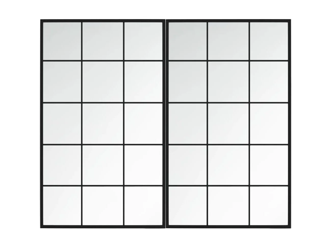 Miroirs muraux 2 pcs noir 100x60 cm métal FR82032