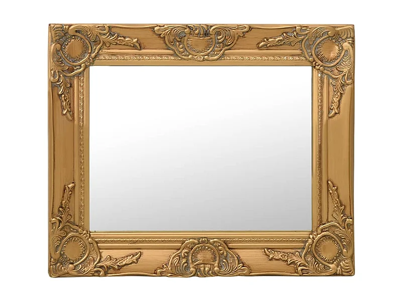 Espelho de parede estilo barroco 50x40 cm dourado PT123777