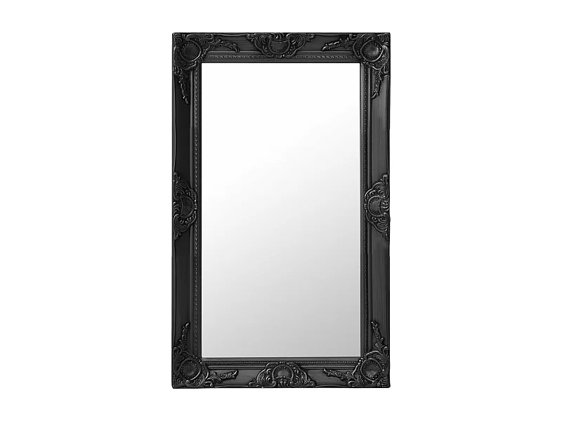 Espelho de parede estilo barroco 50x80 cm preto PT641529