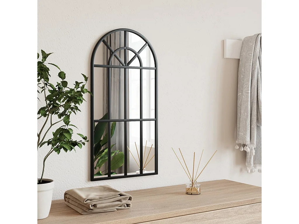 Espejo de pared arco de hierro negro 30x60 cm ES134934