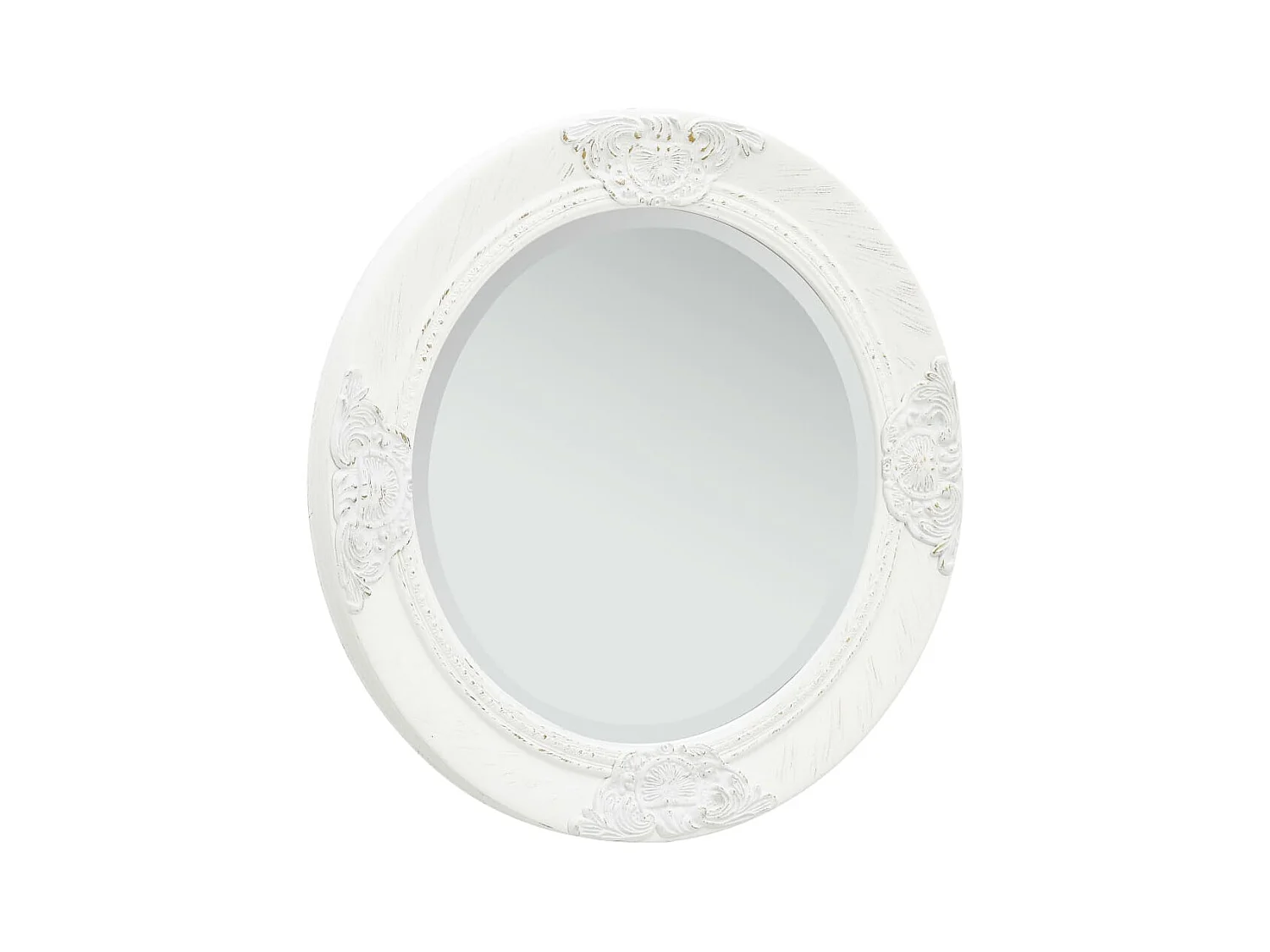 Miroir mural style baroque 50 cm Blanc FR87332
