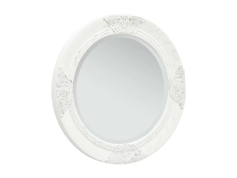 Espelho de parede estilo barroco 50 cm branco PT745556