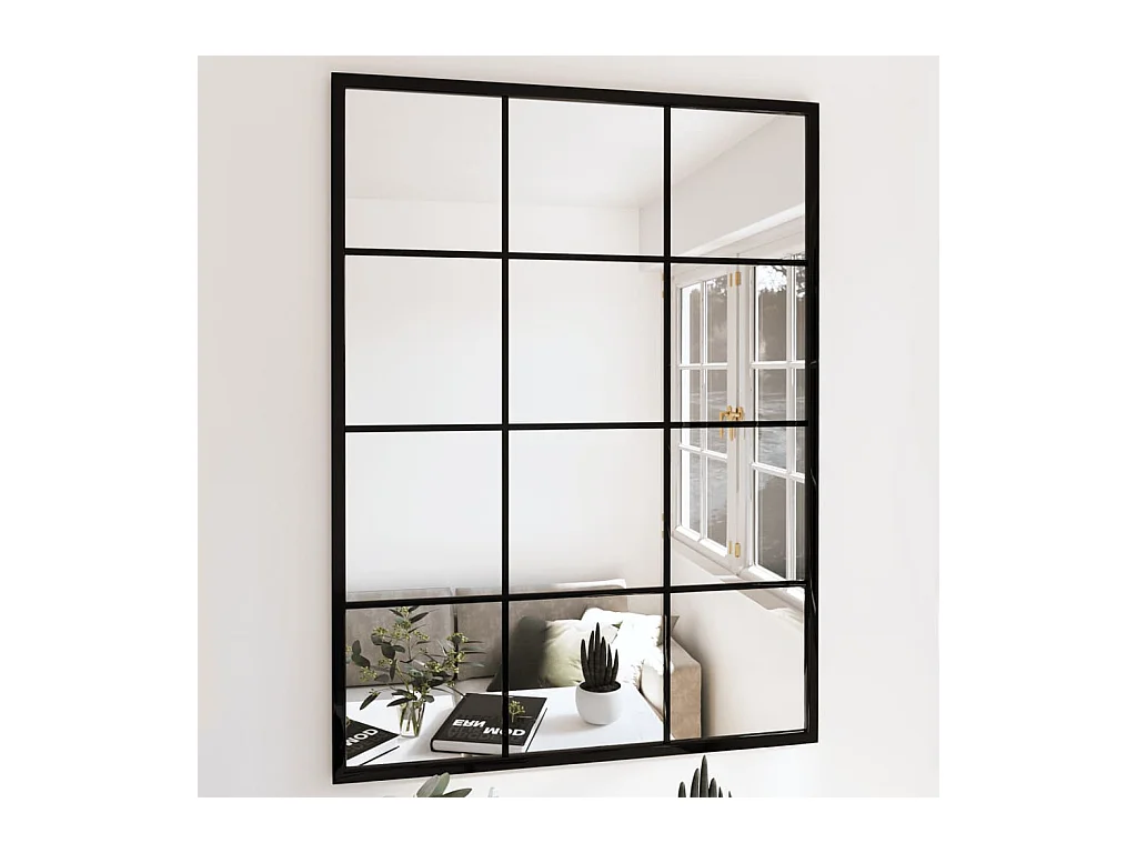 Miroirs muraux 3 pcs noir 80x60 cm métal FR67609