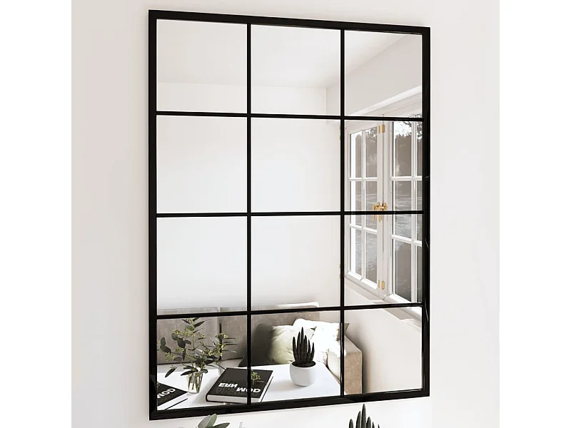 Miroirs muraux 3 pcs noir 80x60 cm métal FR67609