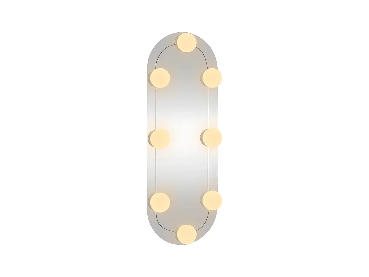Wandspiegel met LED's ovaal 15x40 cm glas BE664939