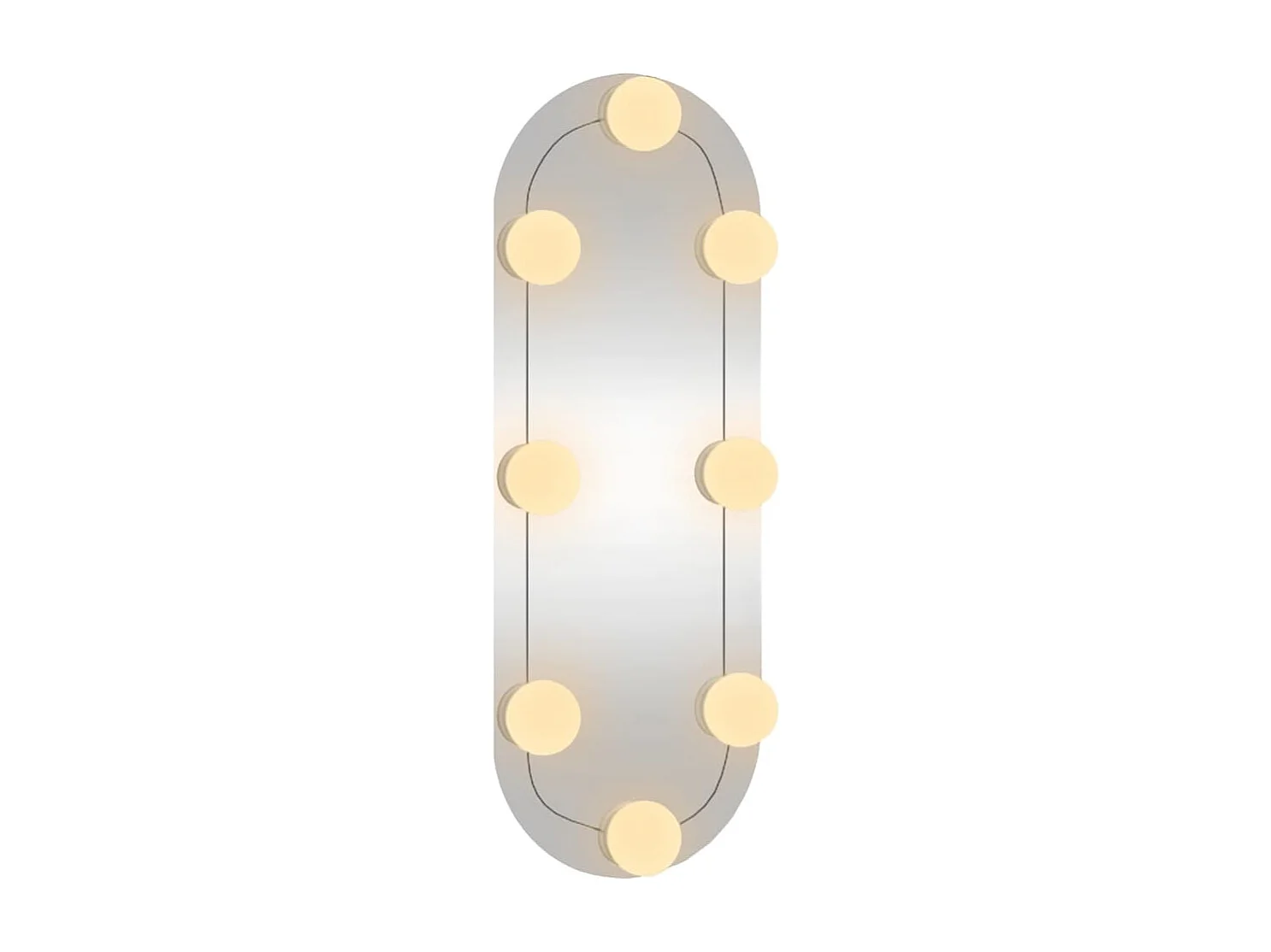 Espelho de parede oval com luzes LED 15x40 cm vidro PT580171