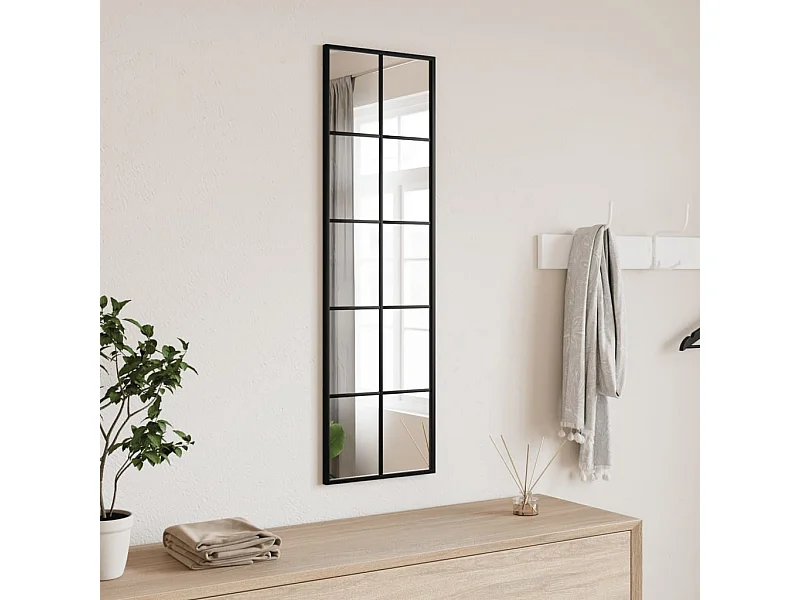 Miroir mural noir 30x100 cm rectangulaire fer FR75725