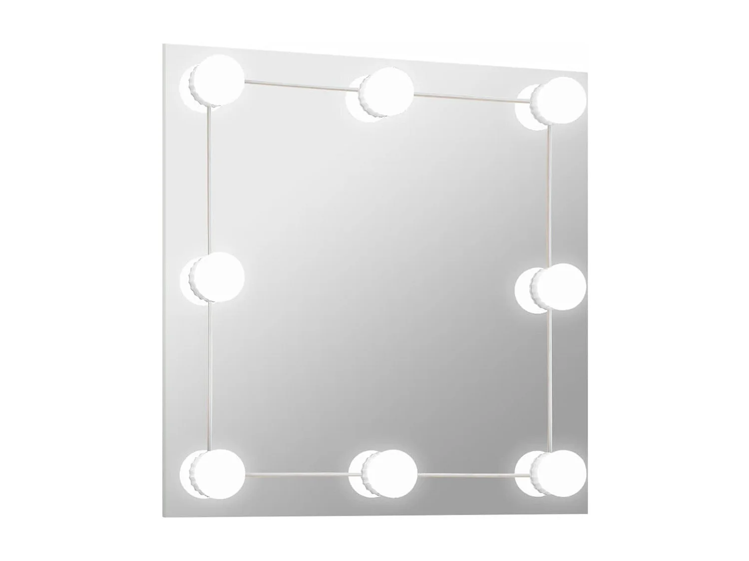 Miroir mural avec lampes LED Carré Verre FR62635