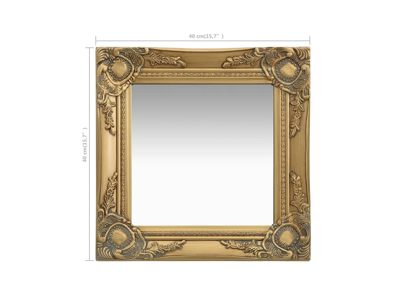 Wandspiegel barok stijl 40x40 cm goudkleurig BE538811