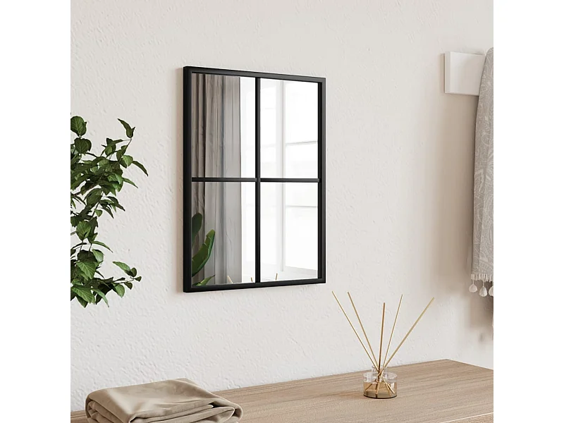 Miroir mural noir 30x40 cm rectangulaire fer FR12691