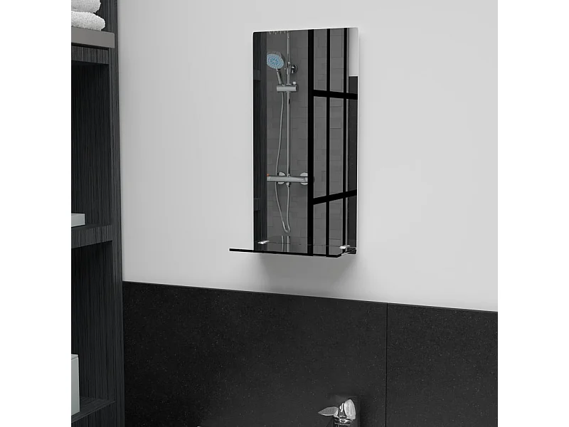 Wandspiegel met schap 20x40 cm gehard glas BE119657