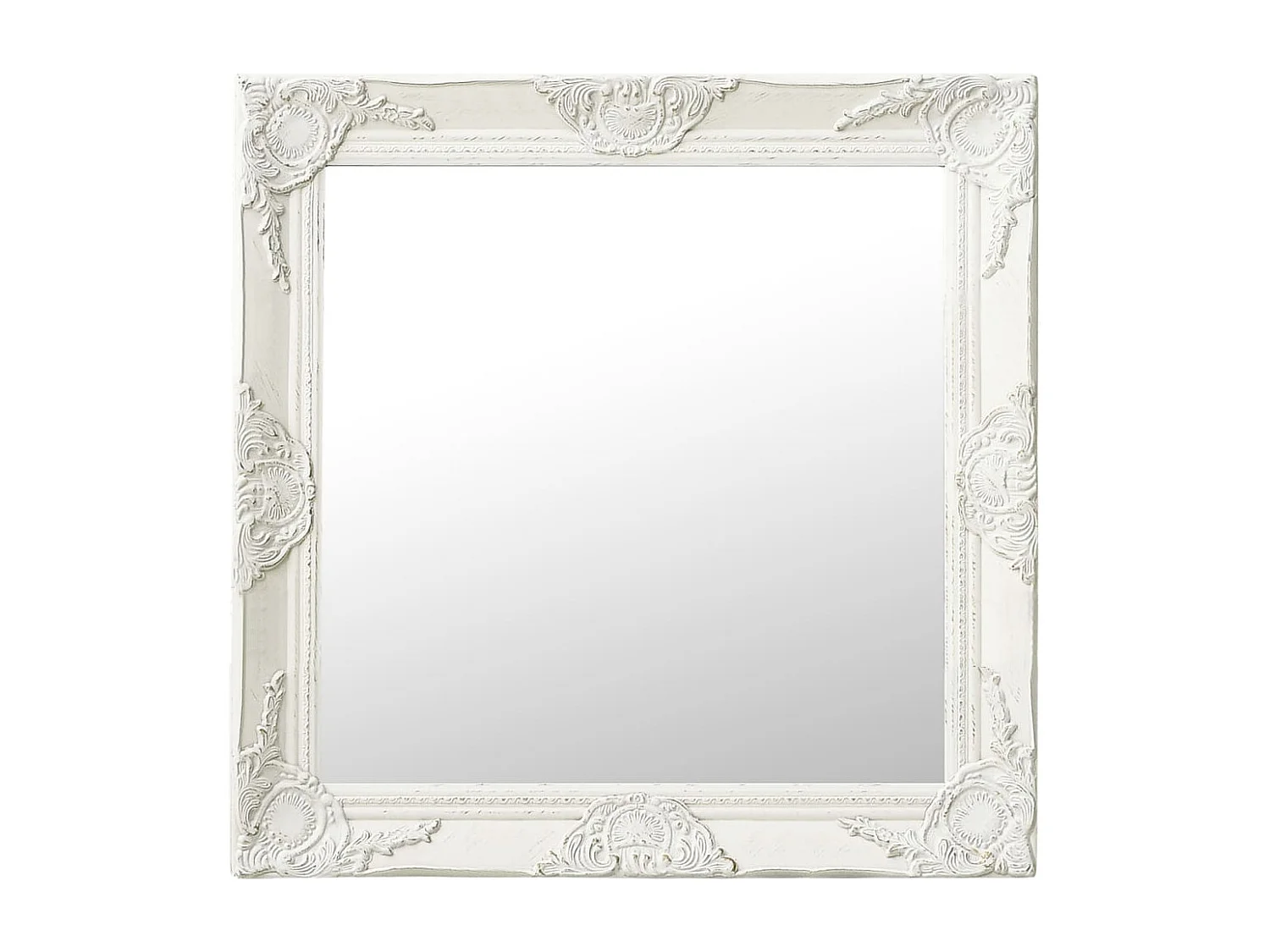 Miroir mural style baroque 60x60 cm Blanc FR84447