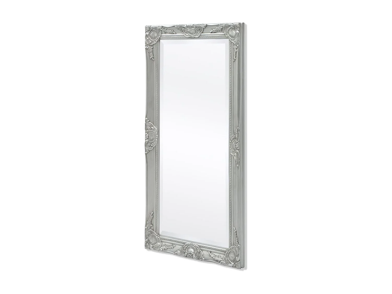 Miroir mural style baroque 100x50 cm Argenté FR21253