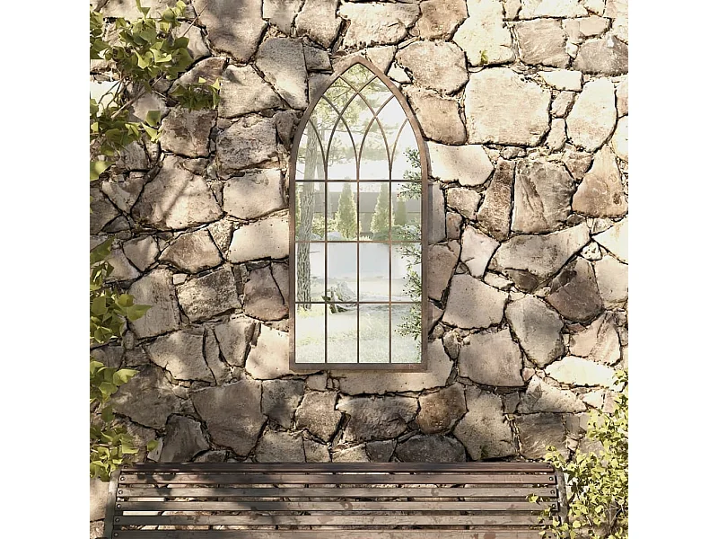 Espejo de jardín arena hierro para exterior 100x45 cm ES535894