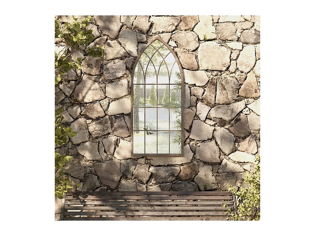 Miroir de jardin Sable 100x45cm Fer pour utilisation extérieure FR21603