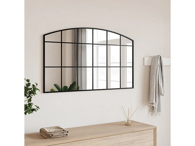 Miroir mural noir 100x60 cm arche fer FR27712