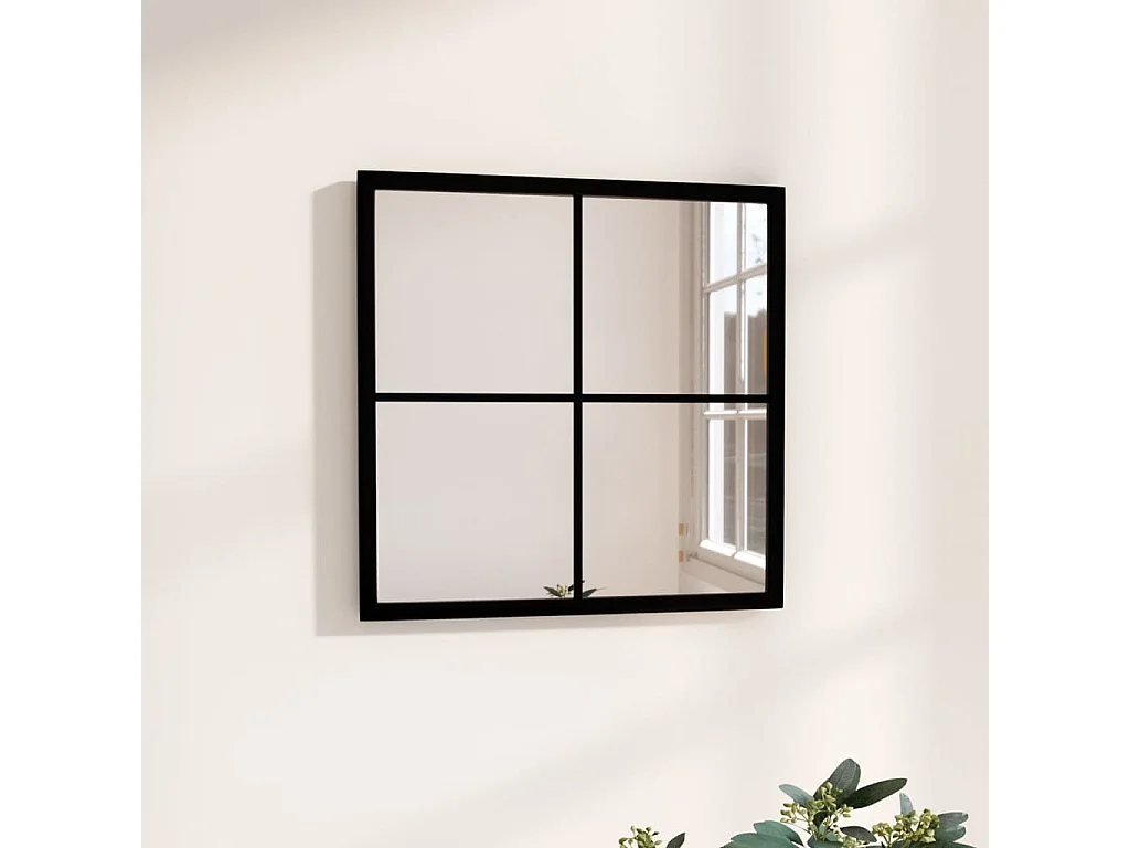 Miroir mural Noir 40x40 cm métal FR62834